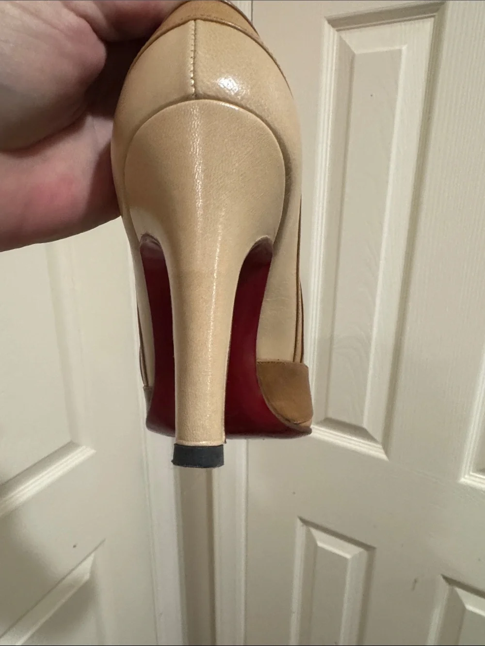 Christian Louboutin/Classic Three-Tone Beige and Darker Cream Women's Heels! 6.5